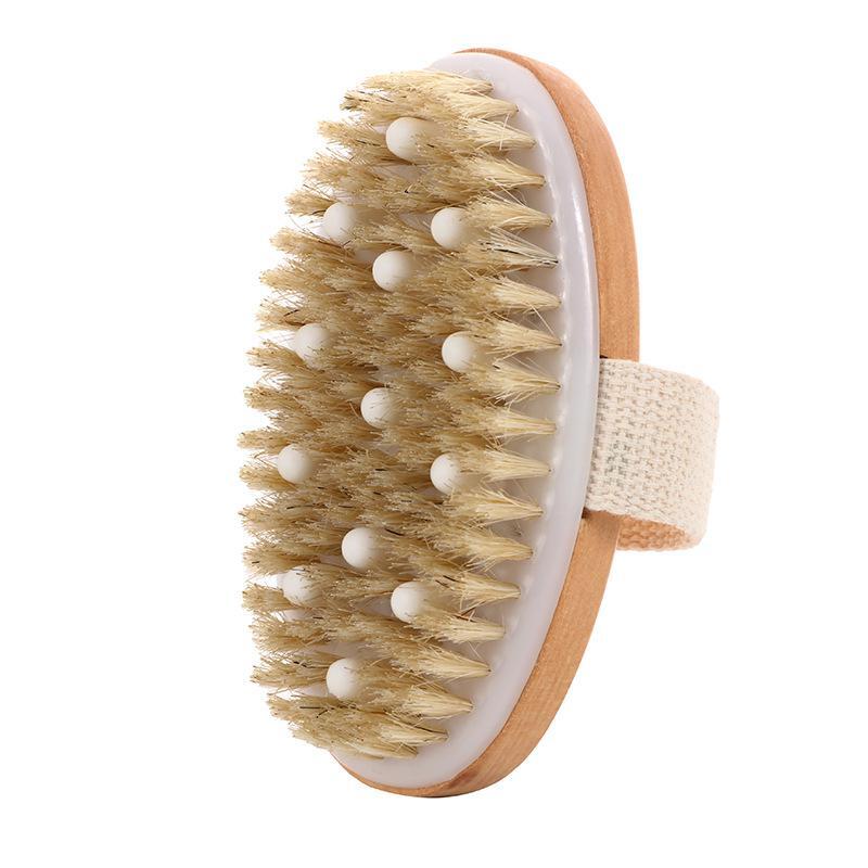 Brosse de douche exfoliante en bois pour peaux mortes photo 1