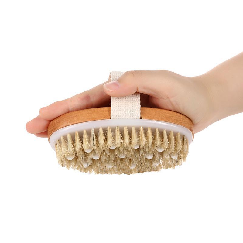 Brosse de douche exfoliante en bois pour peaux mortes photo 2